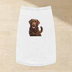 Labrador Retriever Dog Shirt laid flat on a warm limestone surface, shot from overhead