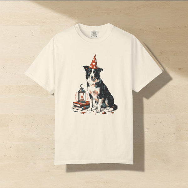 Border Collie Halloween Shirt | Wizard Dog Comfort Colors Tee