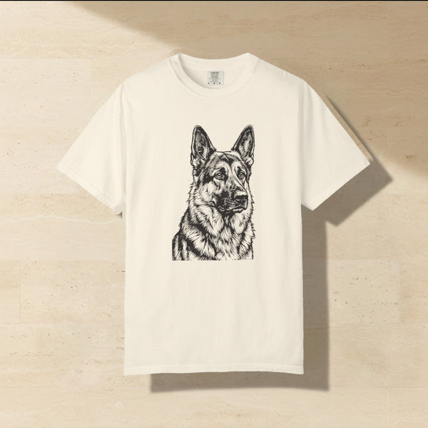 German Shepherd Woodcut Art Shirt | Comfort Colors Tee