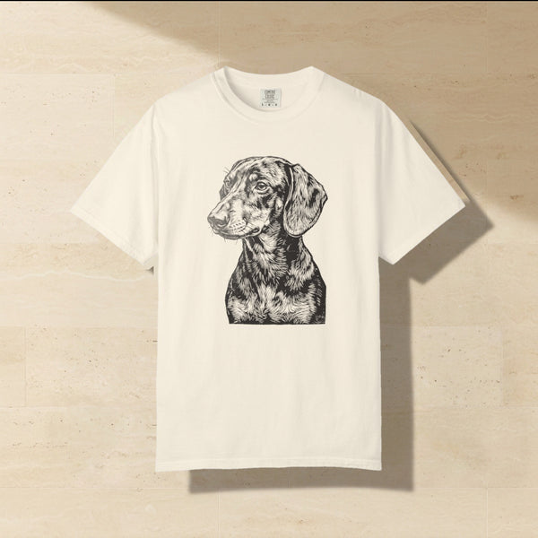 Dachshund Woodcut Art Shirt | Comfort Colors Tee