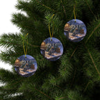 Australian Cattle Dog Christmas Storybook ceramic ornament by Tritan, set