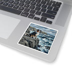 Australian Shepherd Acrylic vinyl sticker by Tritan, on a laptop