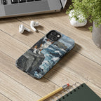 Australian Shepherd Acrylic tough phone case by Tritan, on a desk