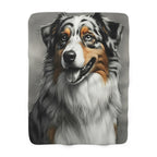 Australian Shepherd Charcoal Portrait Throw Blanket | Premium Dog Prints | Tritan