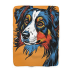 Australian Shepherd Comic Pop Art Throw Blanket | Premium Dog Prints | Tritan