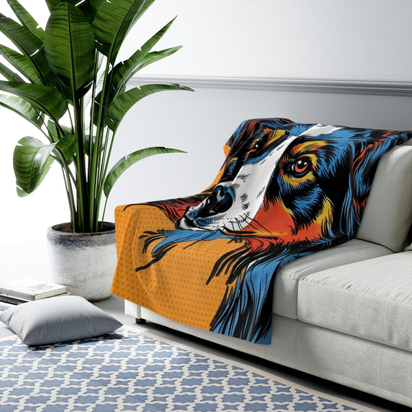 Australian Shepherd Comic Pop Art Throw Blanket | Premium Dog Prints | Tritan — Lifestyle View