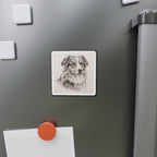 Australian Shepherd Graphite die-cut magnet by Tritan, on the fridge