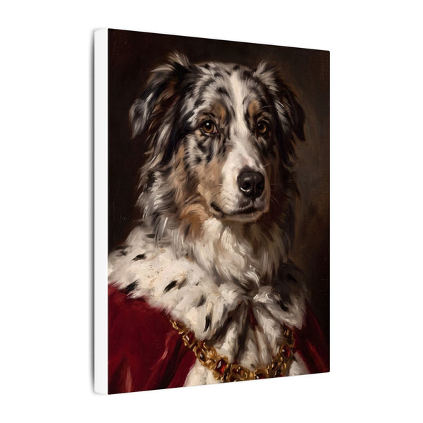Australian Shepherd Kings & Queens Royal Portrait Canvas Wall Art, Regal Dog Painting, Australian Shepherd Lover Gift, Stretched Canvas