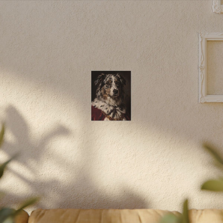 Australian Shepherd Kings & Queens Royal Portrait Canvas Wall Art, Regal Dog Painting, Australian Shepherd Lover Gift, Stretched Canvas