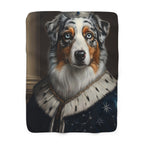 Australian Shepherd Kings & Queens Royal Portrait Regal Throw Blanket | Premium Dog Prints | Tritan