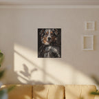 Australian Shepherd Medieval Knight canvas print by Tritan, sofa wall