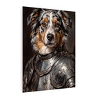 Australian Shepherd Medieval Knight canvas print by Tritan, side