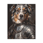 Australian Shepherd Medieval Knight canvas print by Tritan, front