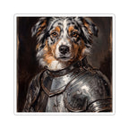 Australian Shepherd Medieval Knight vinyl sticker by Tritan, front