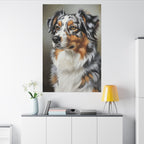 Australian Shepherd Oil Portrait canvas print by Tritan, desk wall
