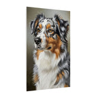 Australian Shepherd Oil Portrait canvas print by Tritan, side