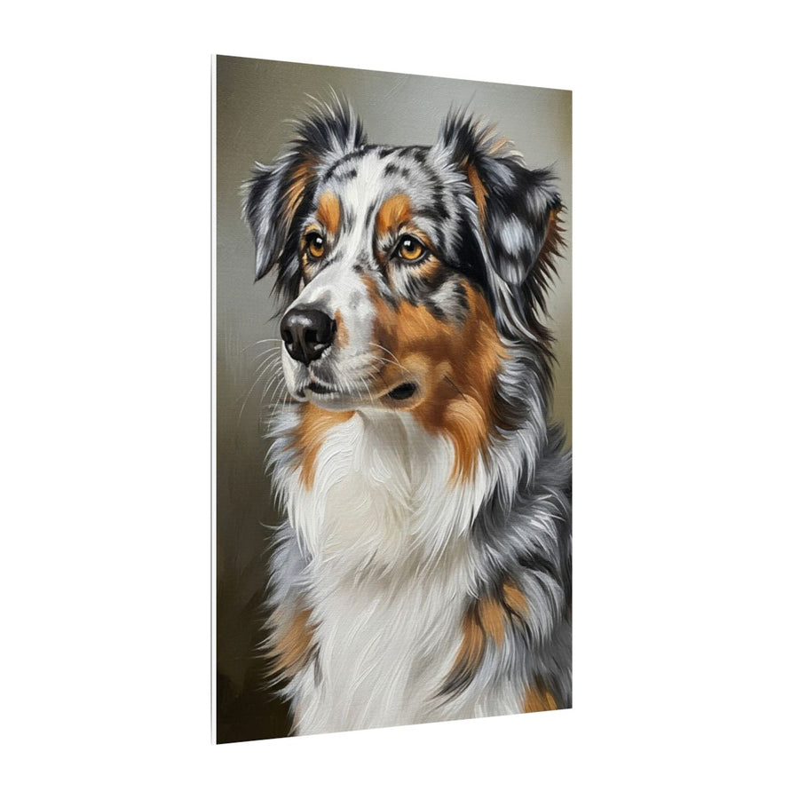 Australian Shepherd Oil Portrait canvas print by Tritan, side