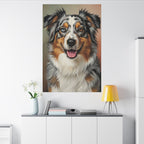 Australian Shepherd Oil Portrait canvas print by Tritan, desk wall