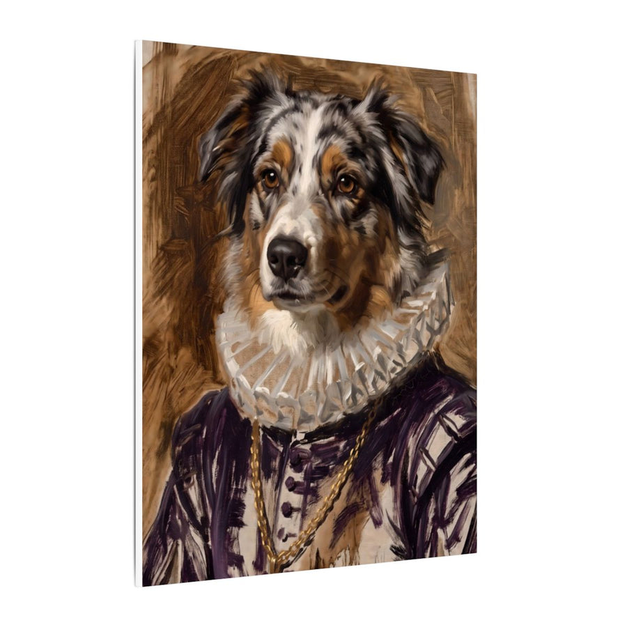 Australian Shepherd Renaissance Royal canvas print by Tritan, side