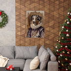Australian Shepherd Renaissance Royal matte poster print by Tritan, framed on wall