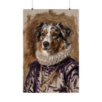 Australian Shepherd Renaissance Royal matte poster print by Tritan, front