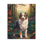 Australian Shepherd Stained Glass canvas print by Tritan, front