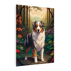 Australian Shepherd Stained Glass canvas print by Tritan, side