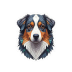 Australian Shepherd Low Poly vinyl sticker by Tritan, front