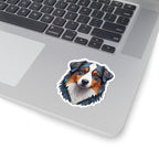 Australian Shepherd Low Poly vinyl sticker by Tritan, on a laptop