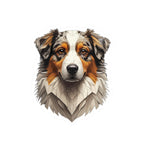 Australian Shepherd Low Poly vinyl sticker by Tritan, front