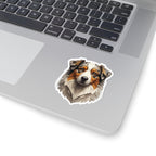 Australian Shepherd Low Poly vinyl sticker by Tritan, on a laptop
