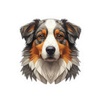 Australian Shepherd Low Poly vinyl sticker by Tritan, front