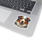 Australian Shepherd Low Poly vinyl sticker by Tritan, on a laptop