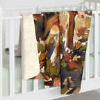 Australian Shepherd Watercolor sherpa blanket by Tritan, on bed