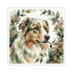 Australian Shepherd Watercolor vinyl sticker by Tritan, front