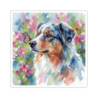 Australian Shepherd Watercolor vinyl sticker by Tritan, front