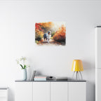 Australian Shepherd Watercolor canvas print by Tritan, desk wall