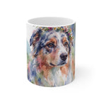 Australian Shepherd Watercolor ceramic mug by Tritan, front