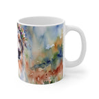 Australian Shepherd Watercolor ceramic mug by Tritan, right handle