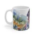 Australian Shepherd Watercolor ceramic mug by Tritan, left handle