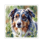 Australian Shepherd Watercolor vinyl sticker by Tritan, front