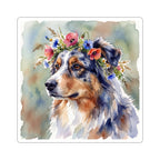 Australian Shepherd Watercolor vinyl sticker by Tritan, front