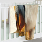 Australian Shepherd Watercolor Meadow Golden Throw Blanket | Premium Dog Prints | Tritan