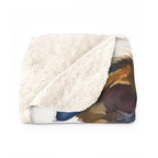 Australian Shepherd Watercolor sherpa blanket by Tritan, folded