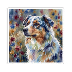 Australian Shepherd Watercolor vinyl sticker by Tritan, front