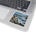 Beagle Acrylic vinyl sticker by Tritan, on a laptop