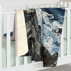 Beagle Acrylic sherpa blanket by Tritan, on bed