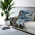 Beagle Acrylic sherpa blanket by Tritan, on sofa