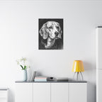 Beagle Charcoal canvas print by Tritan, desk wall