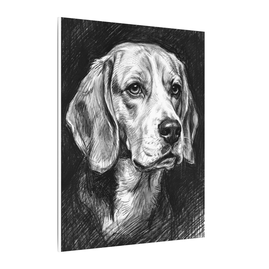 Beagle Charcoal canvas print by Tritan, side